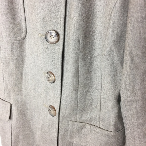 Talbots | Gray Wool Stretch Button Blazer Coat - Picture 4 of 8